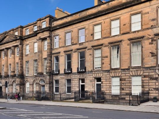 Georgian terraces on Albyn Place, Edinburgh New Town